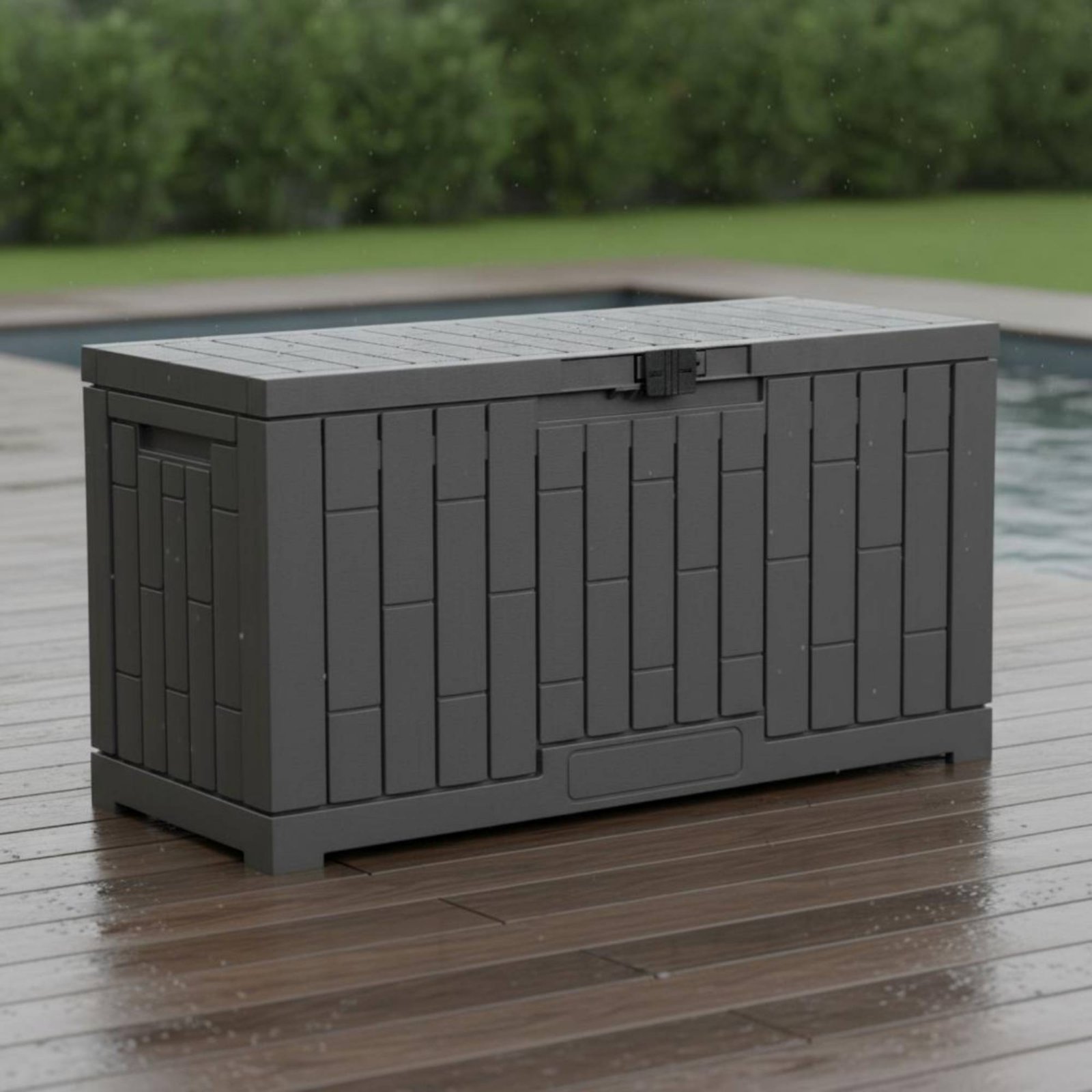 Garden Storage Box - Caixa de Armazenamento Retangular de Resina