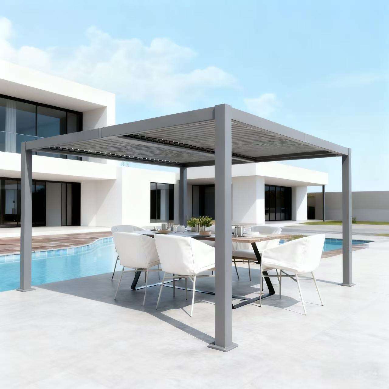 Outdoor Furniture Metal - Pérgola de Alumínio para Proteção Solar