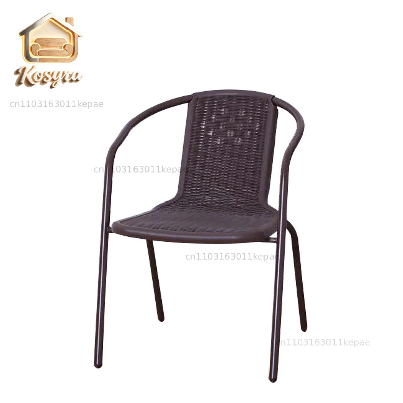 Outdoor Furniture Iron - Cadeira Plástica Impermeável para Exterior, Imitação