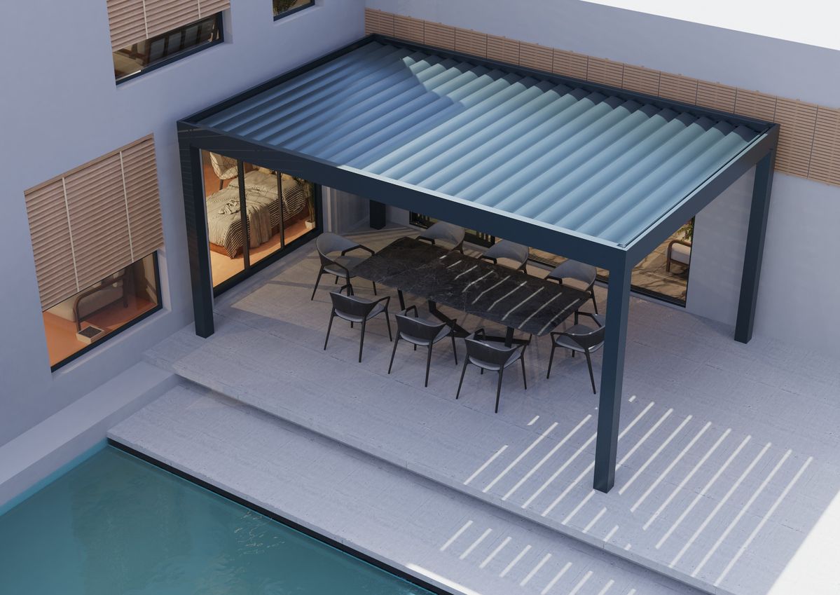 Outdoor Furniture Metal - Pavilhão Retangular de Alumínio Acessível para