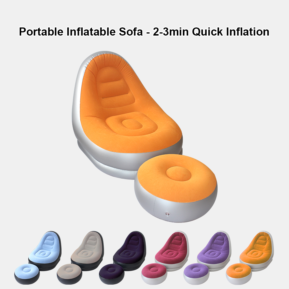 Outdoor Furniture Ideas - Conjunto de Sofá Inflável Portátil Multicolorido