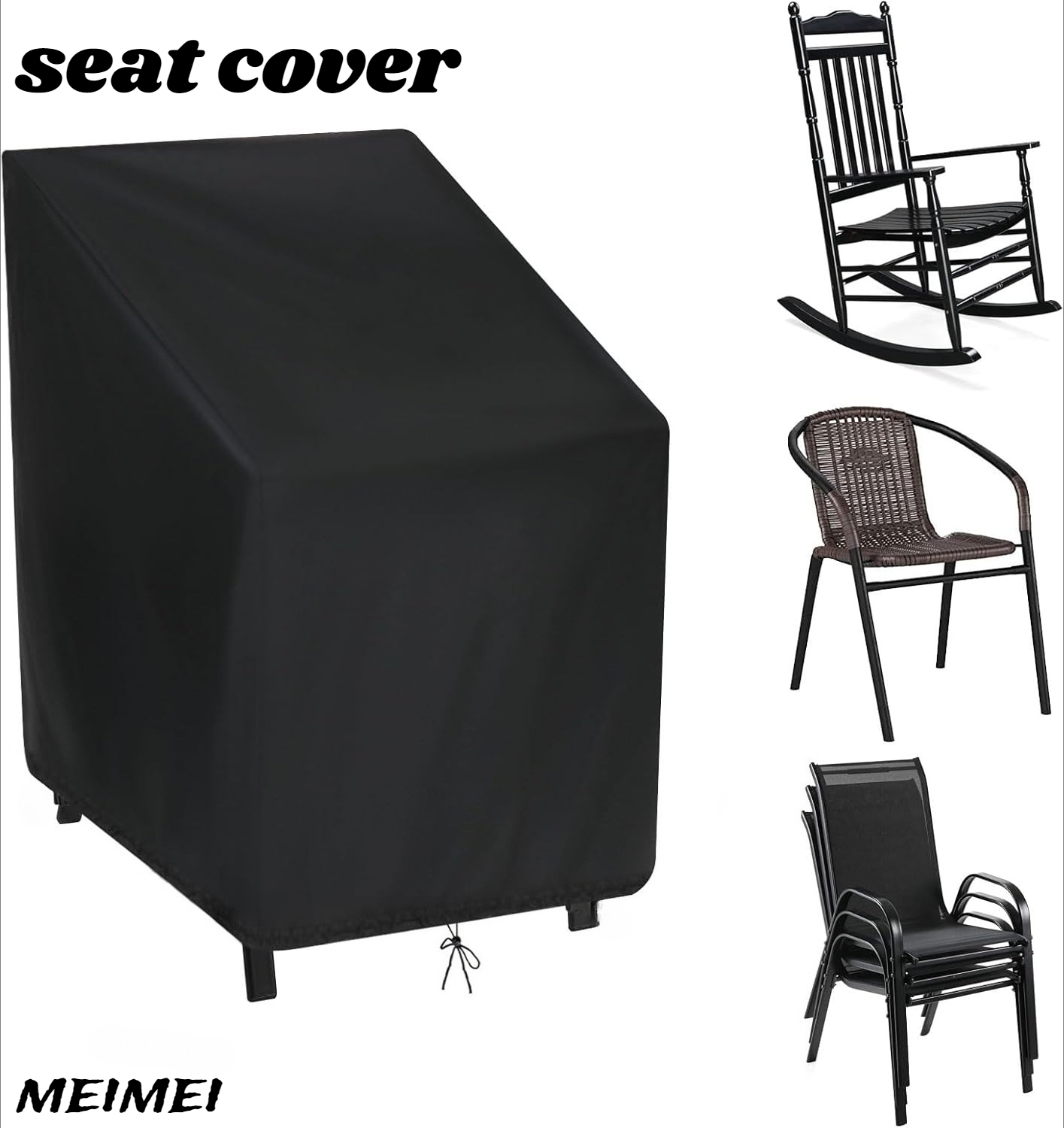 Outdoor Furniture Cover - Cadeira empilhada capa de poeira saco