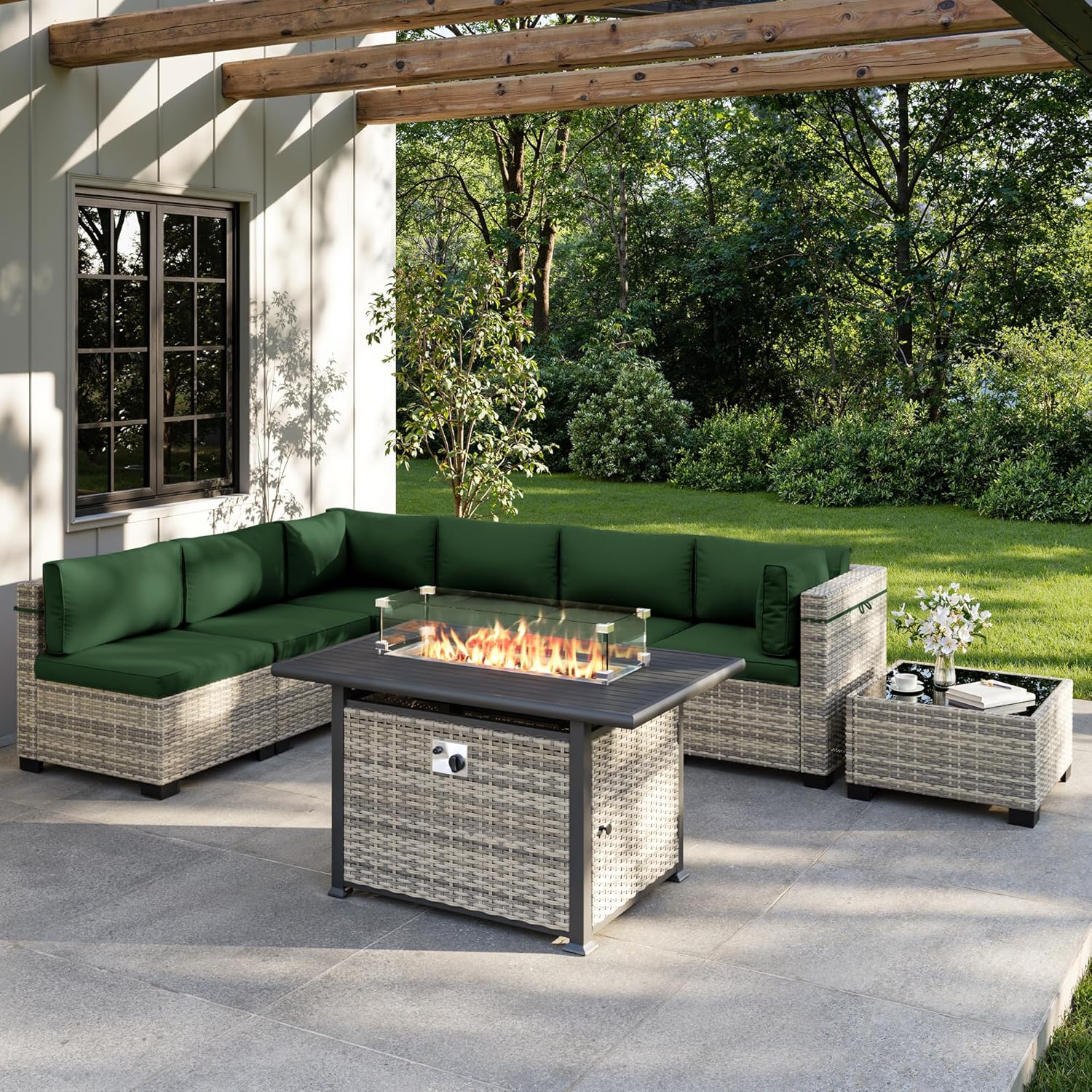 Outdoor Furniture Fire Pit - Conjunto de Móveis para Pátio Externo