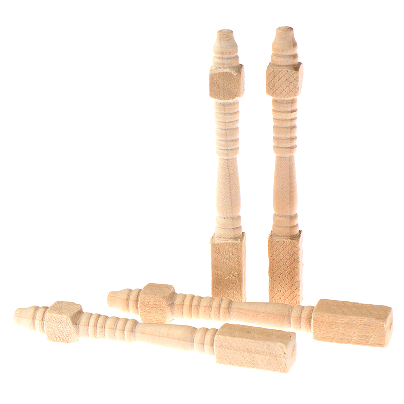 Outdoor Furniture Wooden - 4 unidades 1:12 casa de bonecas
