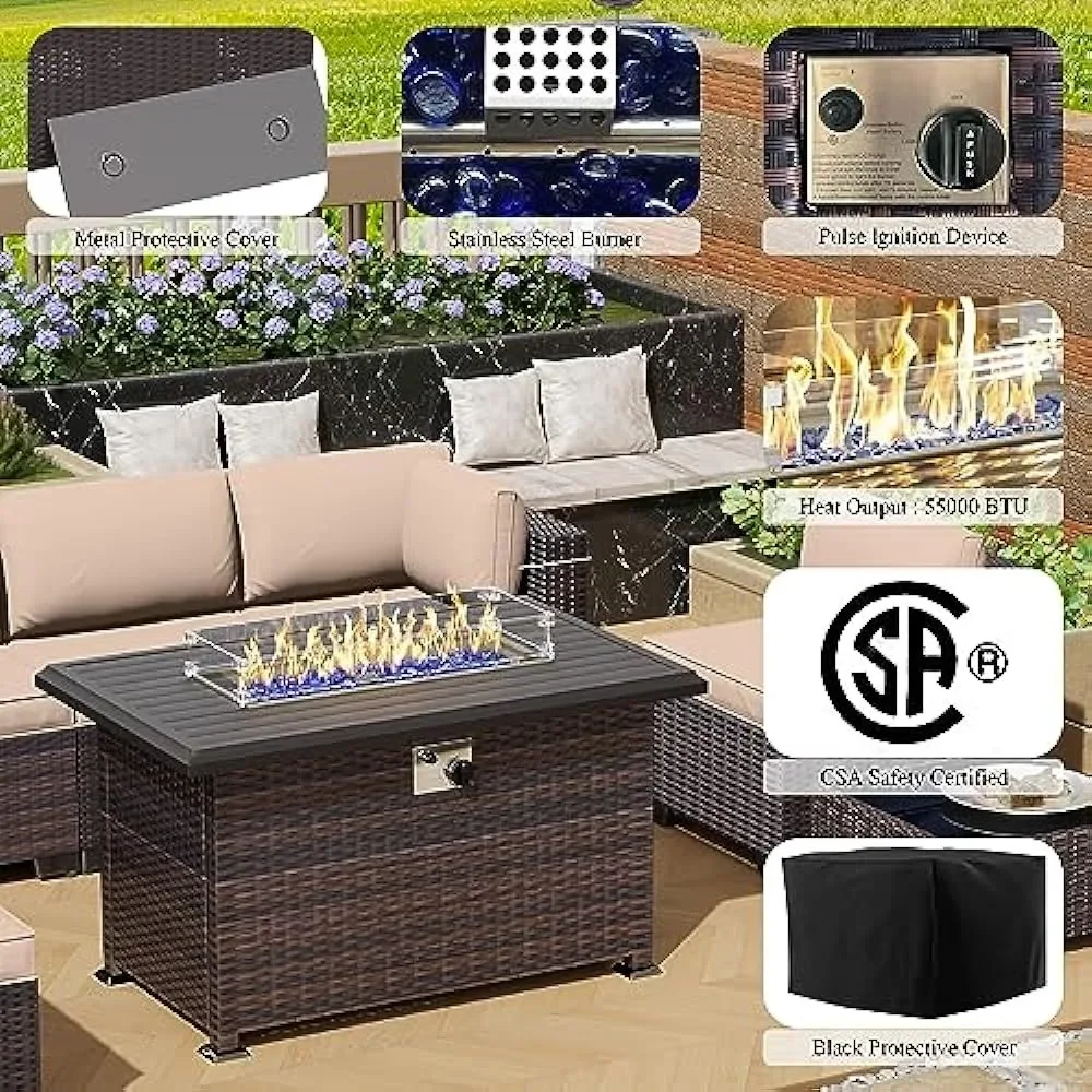 -Conjunto de móveis de pátio c - Outdoor Furniture Fire Pit avaliação e preço
