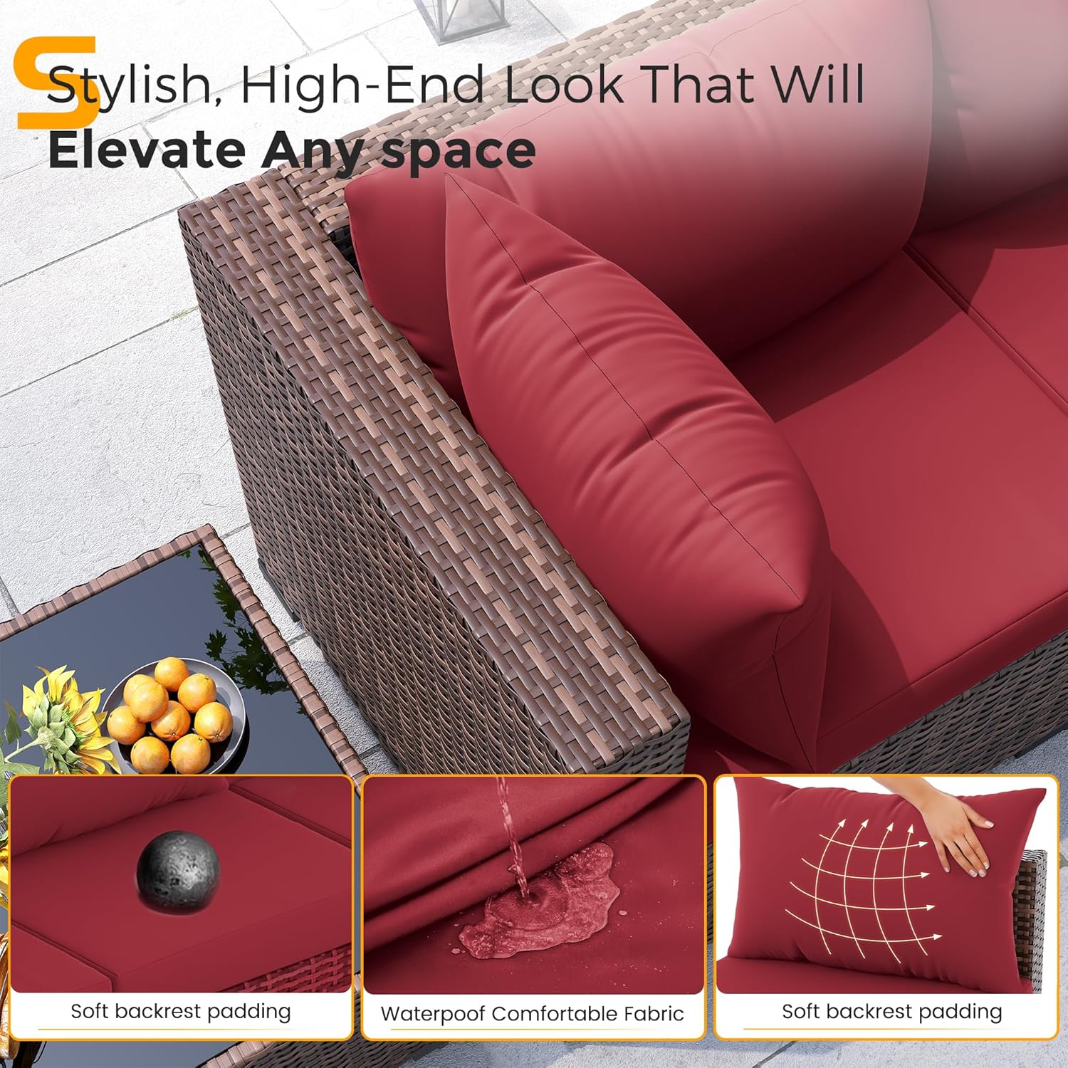 Conjunto de Sofá Seccional de  - Outdoor Furniture Fire Pit avaliação e preço