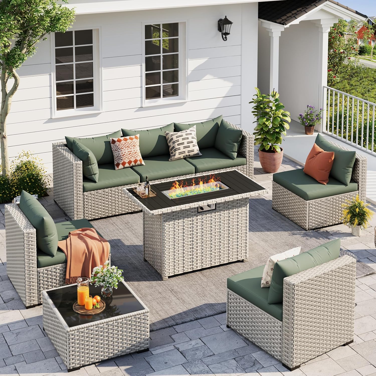 Conjunto de Sofá Seccional par - Outdoor Furniture Fire Pit avaliação e preço
