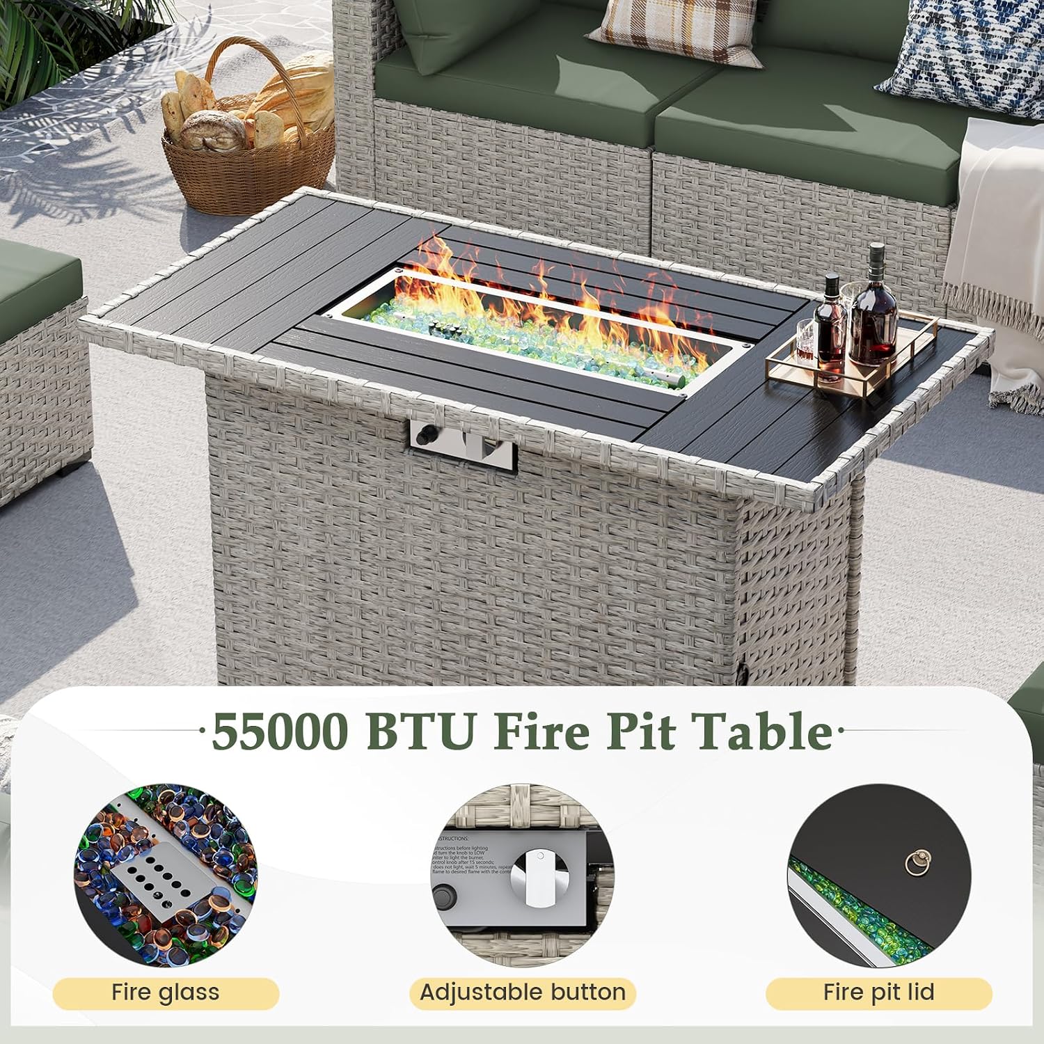 Conjunto de Sofá Seccional par - Outdoor Furniture Fire Pit avaliação e preço