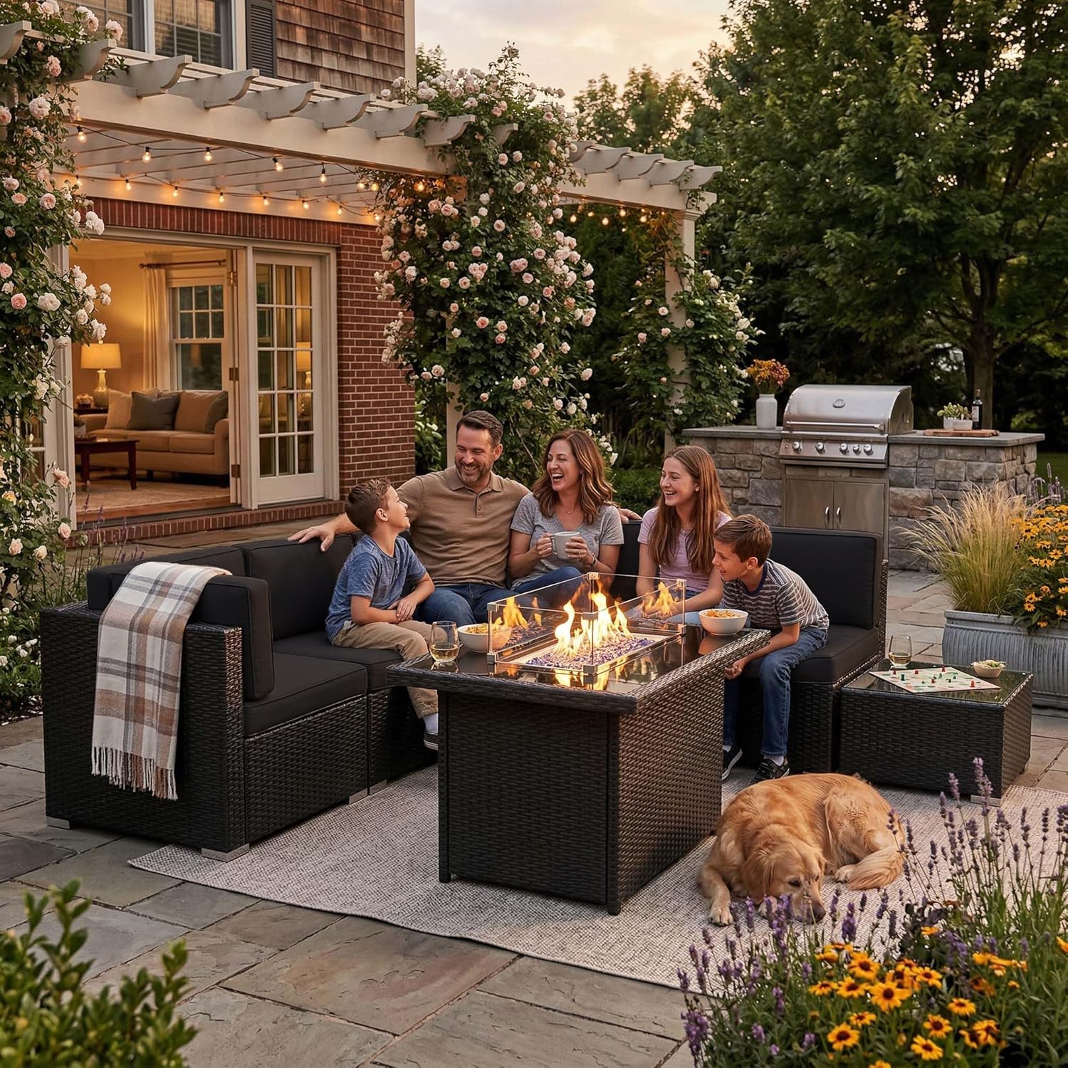 Conjunto de Móveis para Pátio  - Outdoor Furniture Fire Pit avaliação e preço