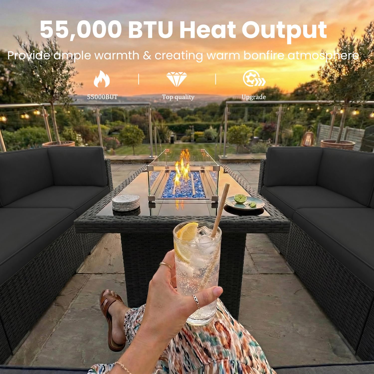 Conjunto de Móveis para Pátio  - Outdoor Furniture Fire Pit avaliação e preço