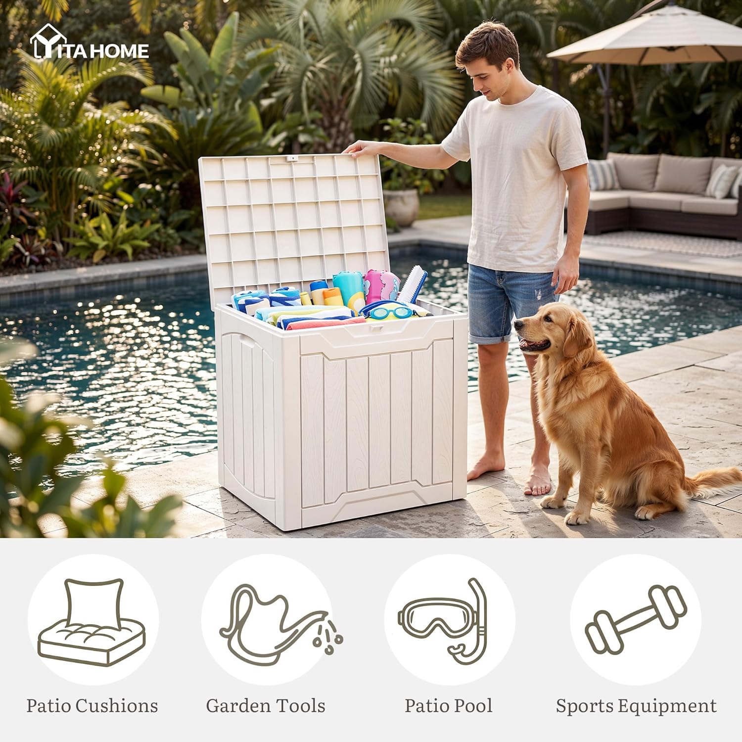 Conjunto de 2 Caixas de Armaze - Garden Storage Box avaliação e preço