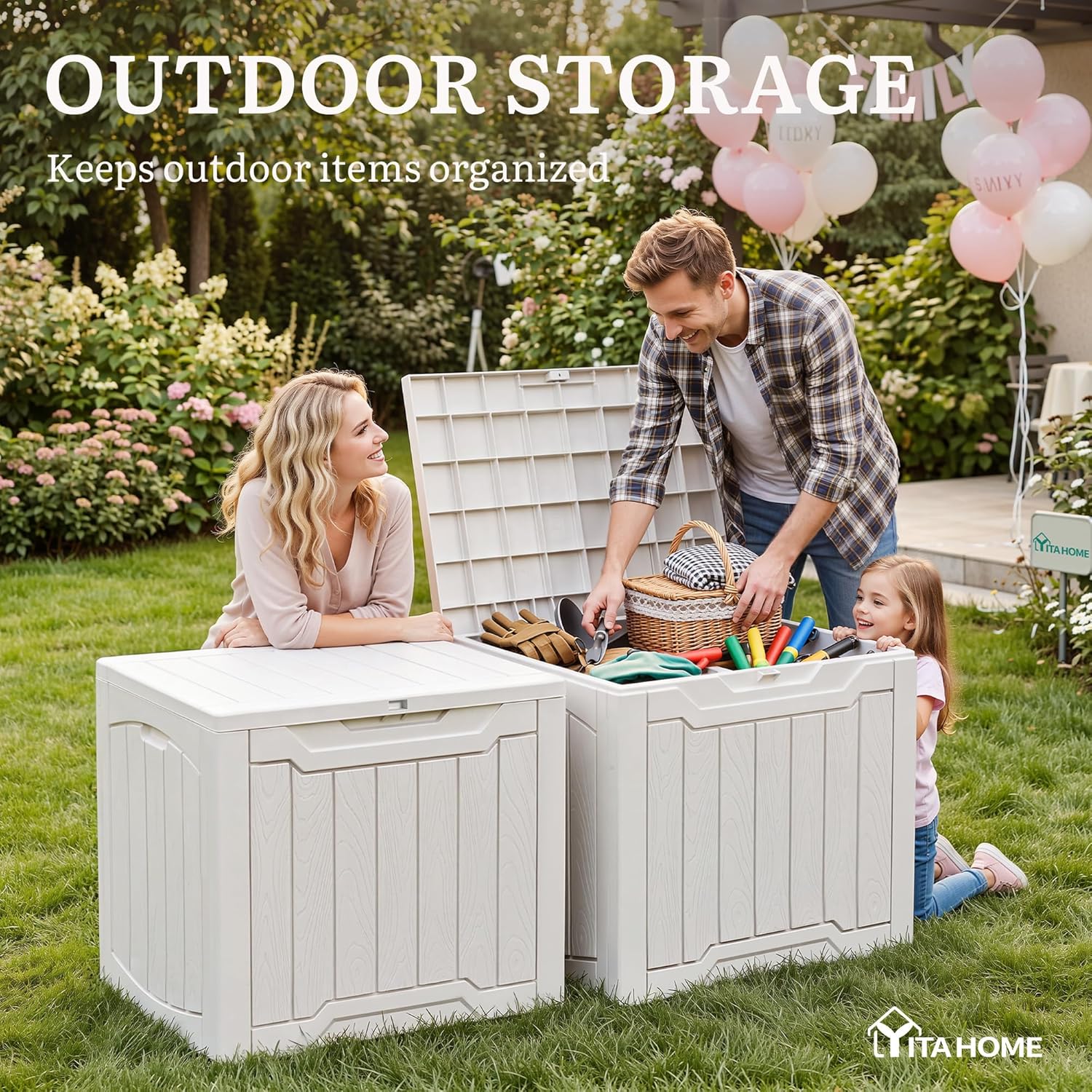Conjunto de 2 Caixas de Armaze - Garden Storage Box avaliação e preço