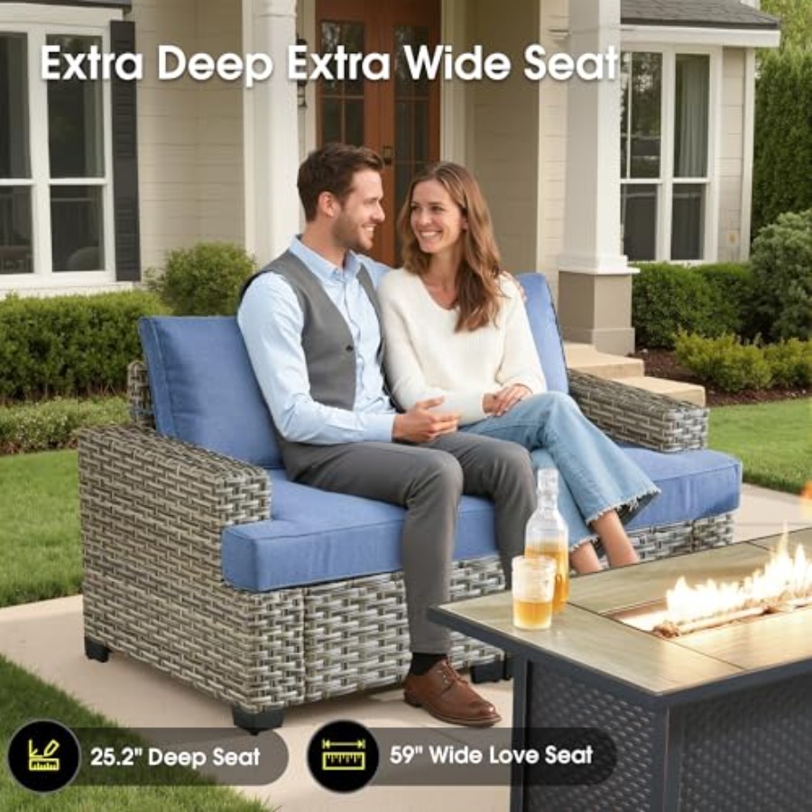 Conjunto de Móveis de Pátio Ex - Outdoor Furniture Fire Pit avaliação e preço