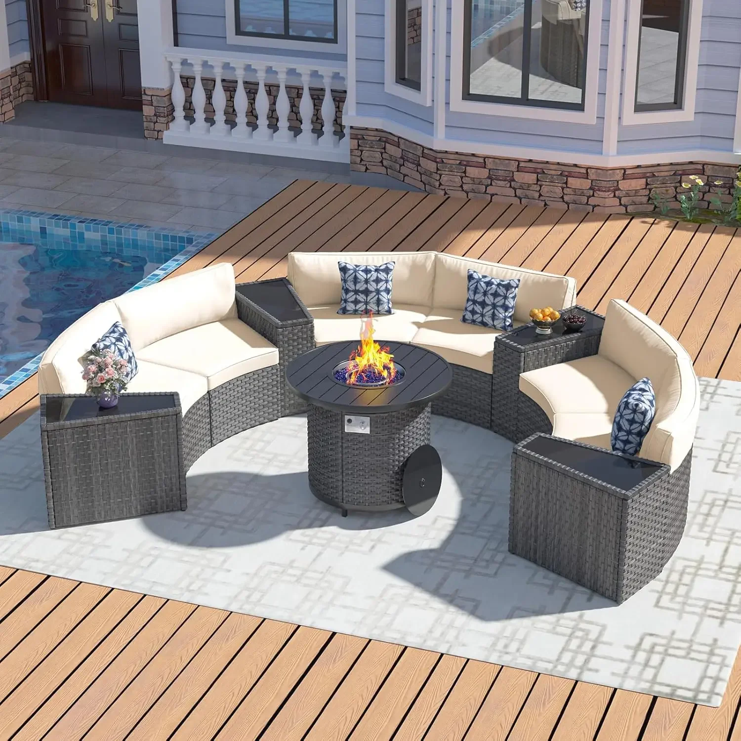 Conjunto de móveis de pátio l  - Outdoor Furniture Fire Pit avaliação e preço