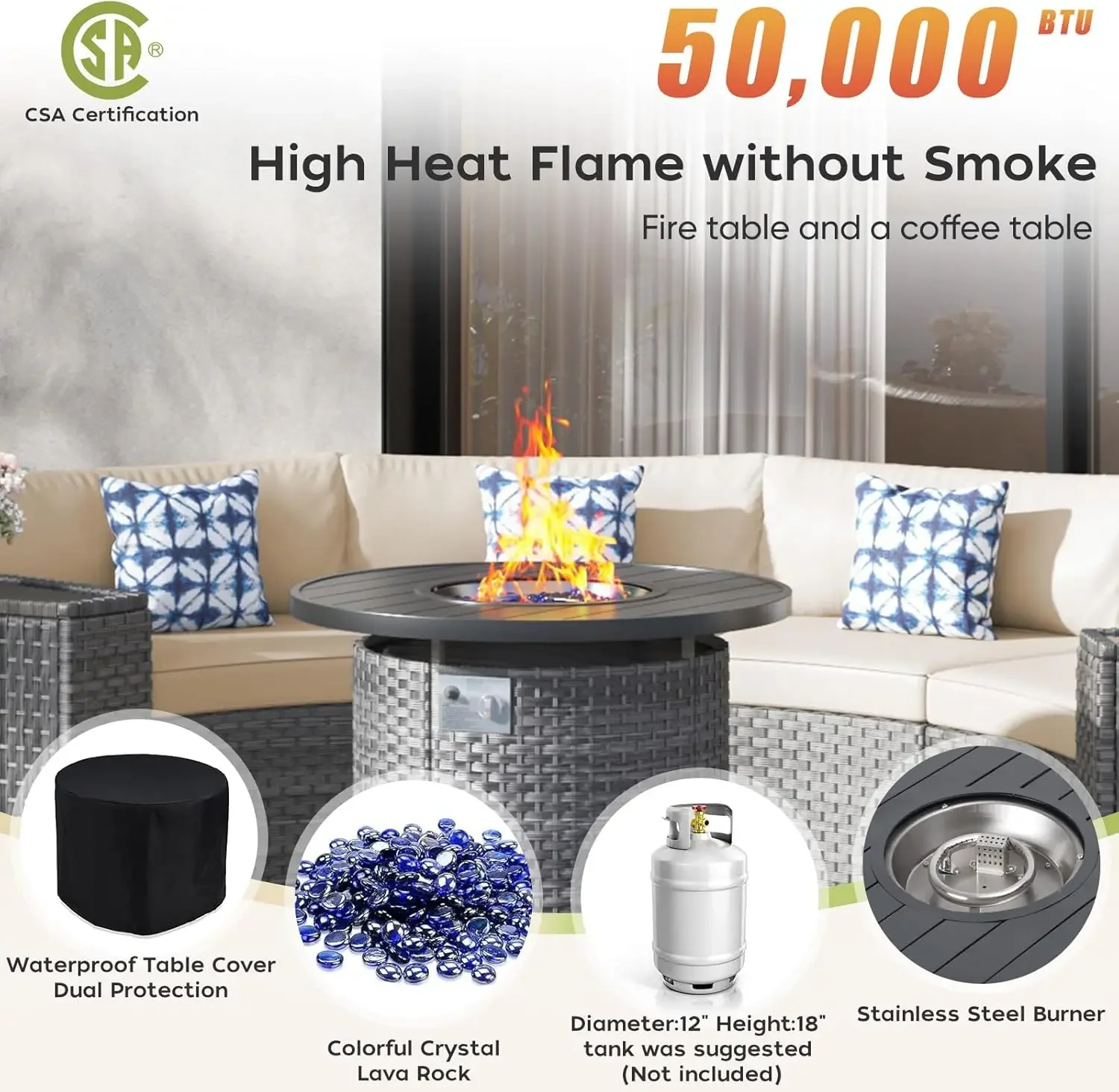 Conjunto de móveis de pátio l  - Outdoor Furniture Fire Pit avaliação e preço