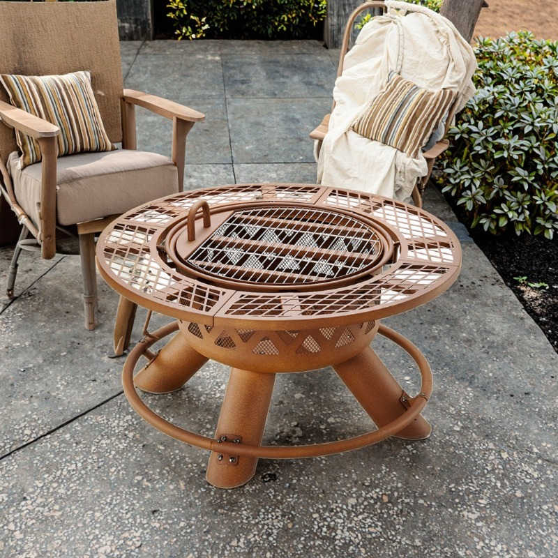 Conjunto de Churrasqueira e Me - Outdoor Furniture Fire Pit avaliação e preço