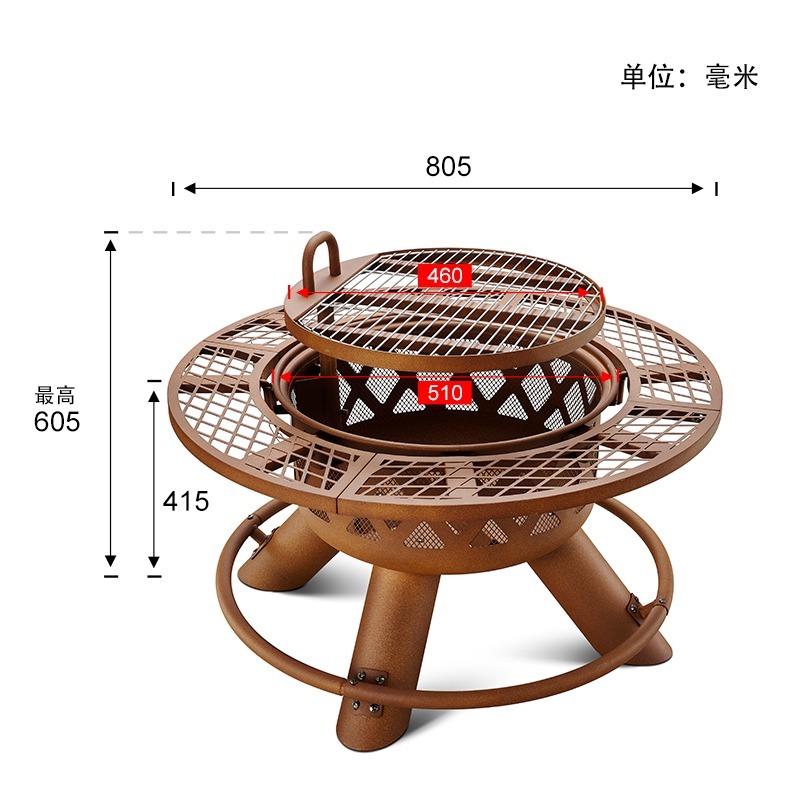 Conjunto de Churrasqueira e Me - Outdoor Furniture Fire Pit avaliação e preço