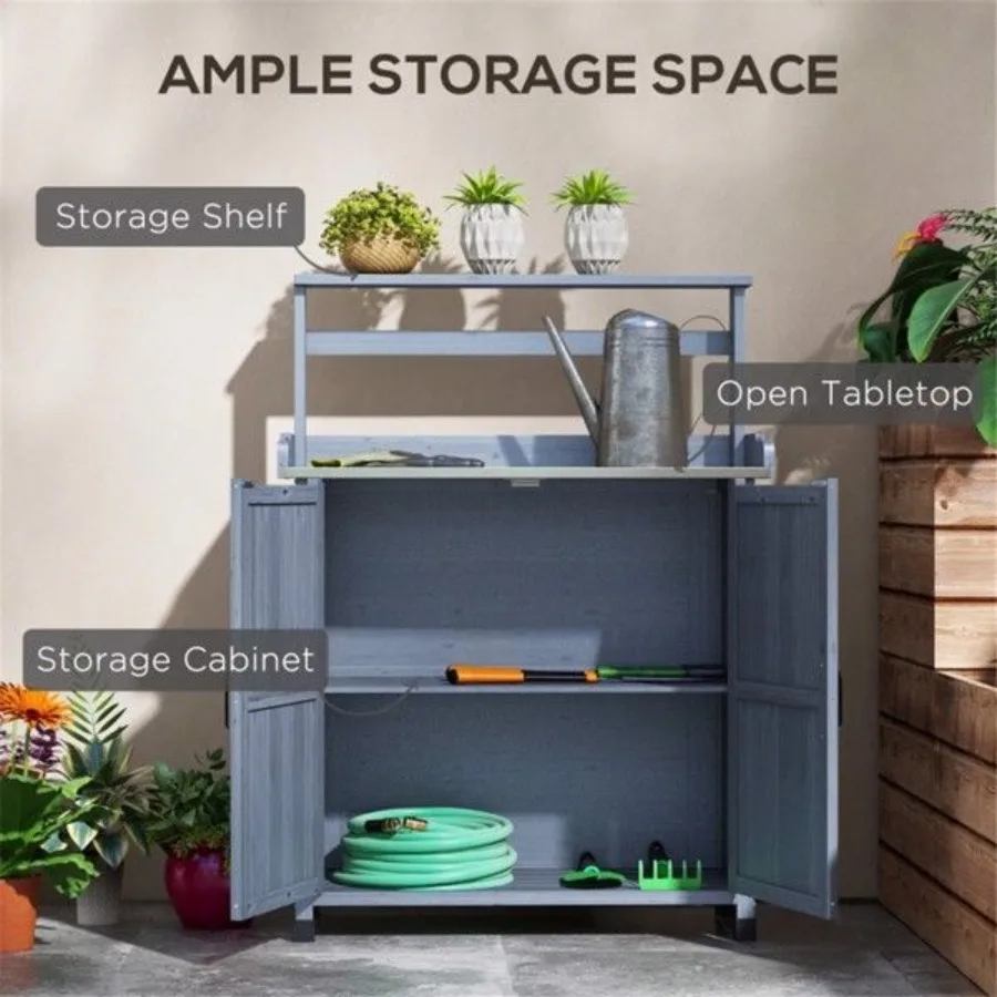 Banco para vasos com armário d - Garden Storage Box avaliação e preço
