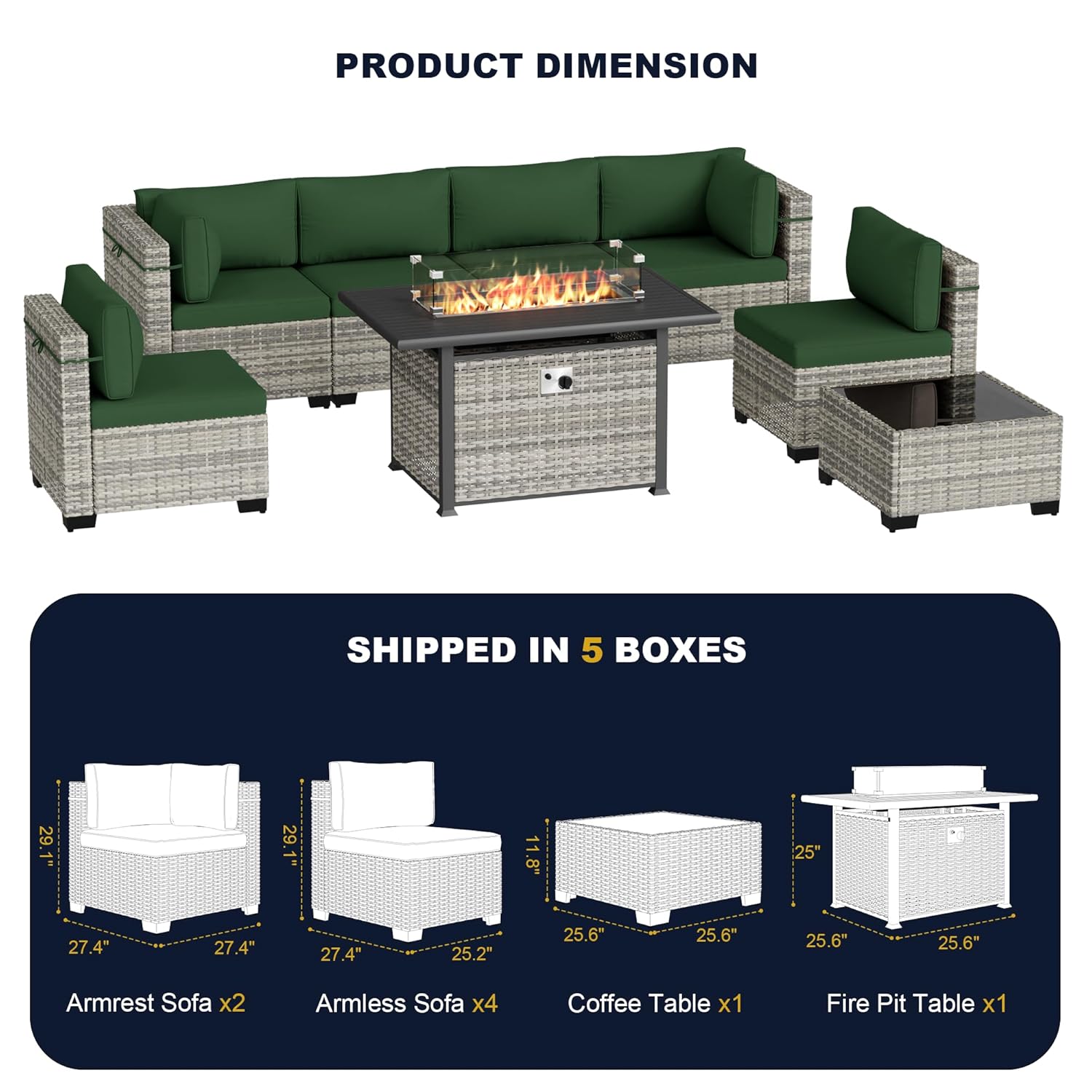Conjunto de Móveis para Pátio  - Outdoor Furniture Fire Pit avaliação e preço