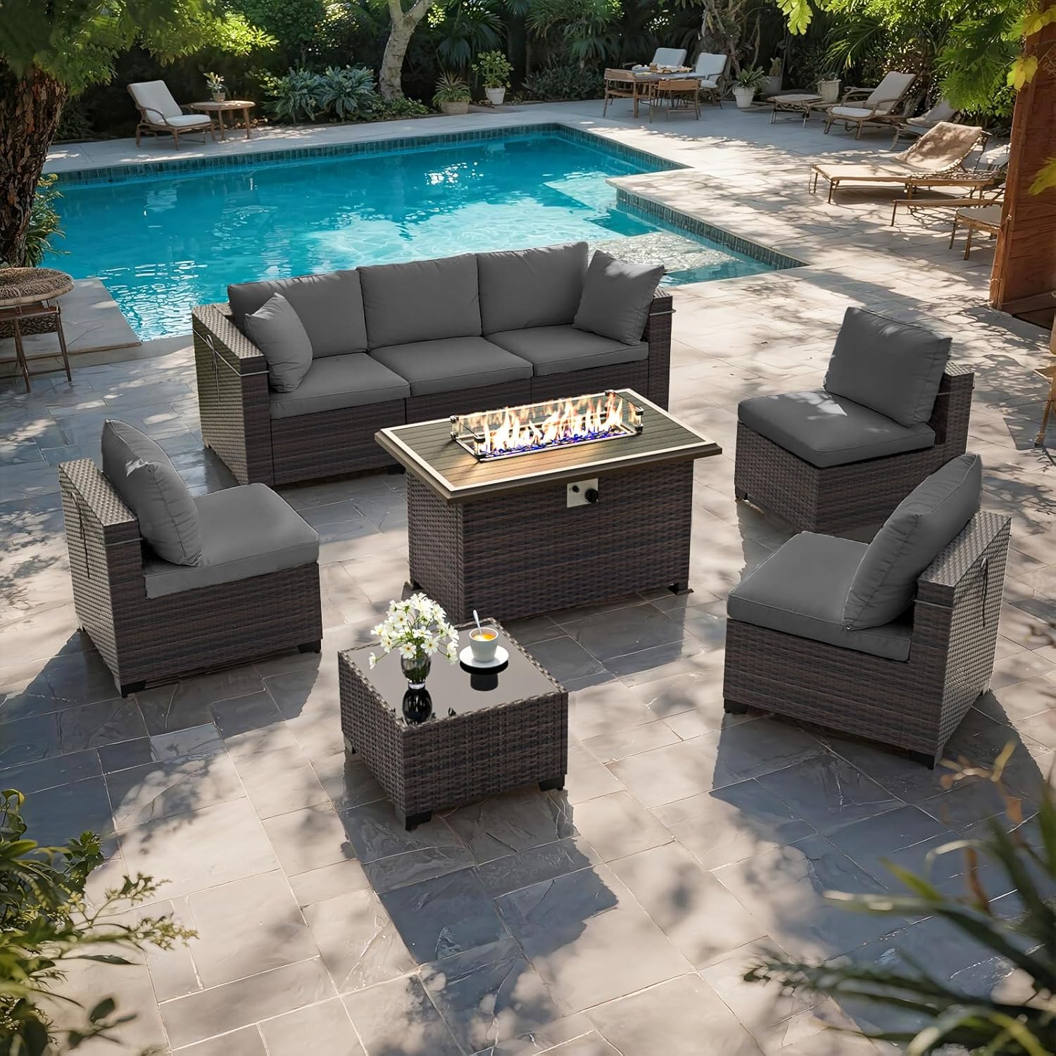 Conjunto de Móveis para Pátio  - Outdoor Furniture Fire Pit avaliação e preço